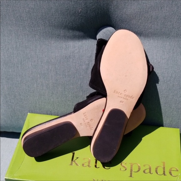 NIB Kate Spade Suede & Sequined Bow Sandals 6 - Picture 2 of 5